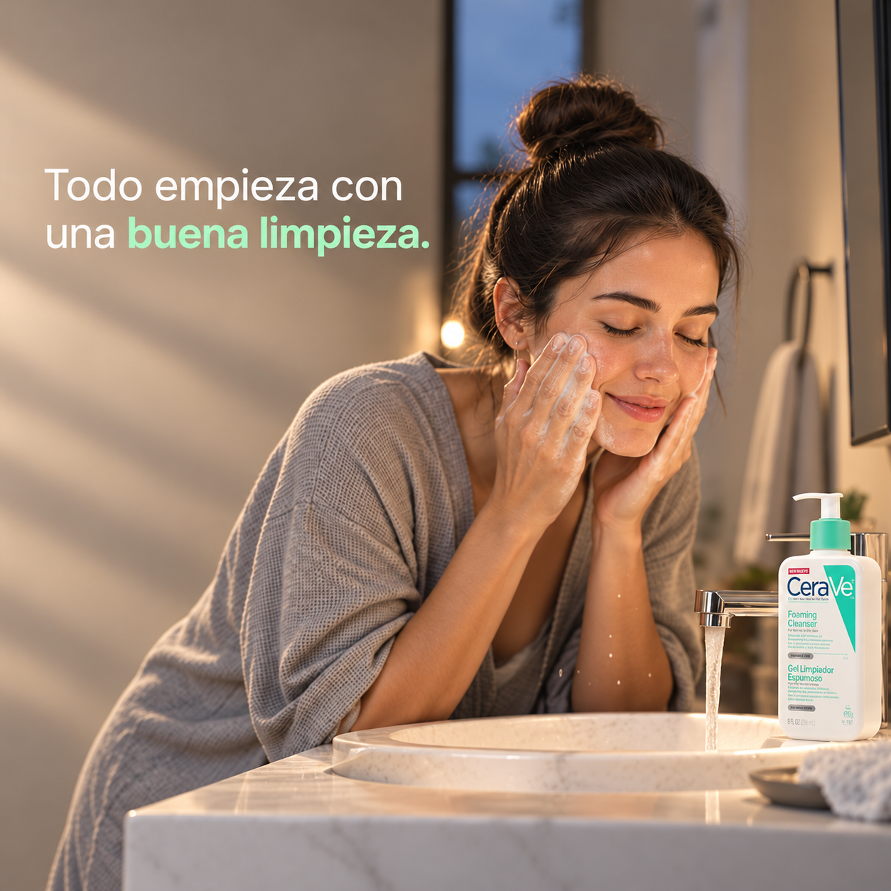 Todo empieza con una buena limpieza: limpiador facial CeraVe