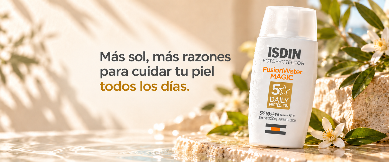 Más sol, más razones para cuidar tu piel todos los días: fotoprotector ISDIN FusionWater Magic